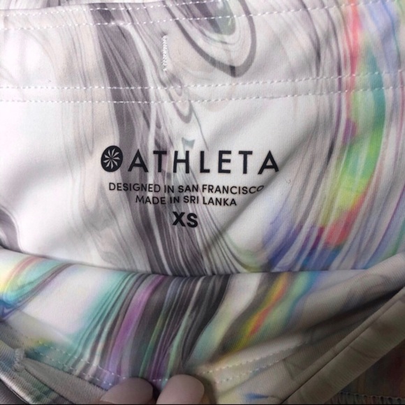 Athleta Contender Opal Capri Powerlift Leggings Size XS Pastel Pattern - Picture 9 of 12